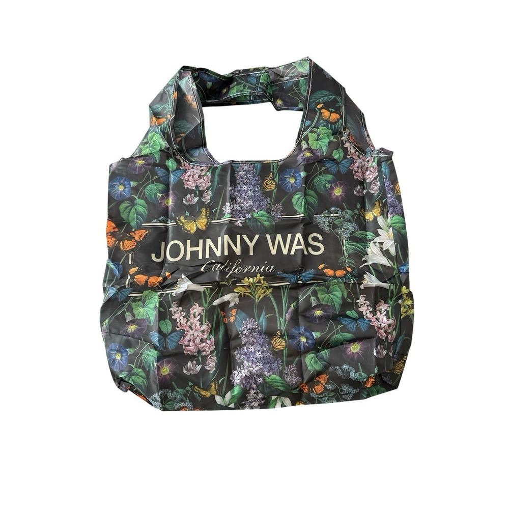 New Johnny Was California Floral Nylon Reusable Shopping Tote Bag Lightweight